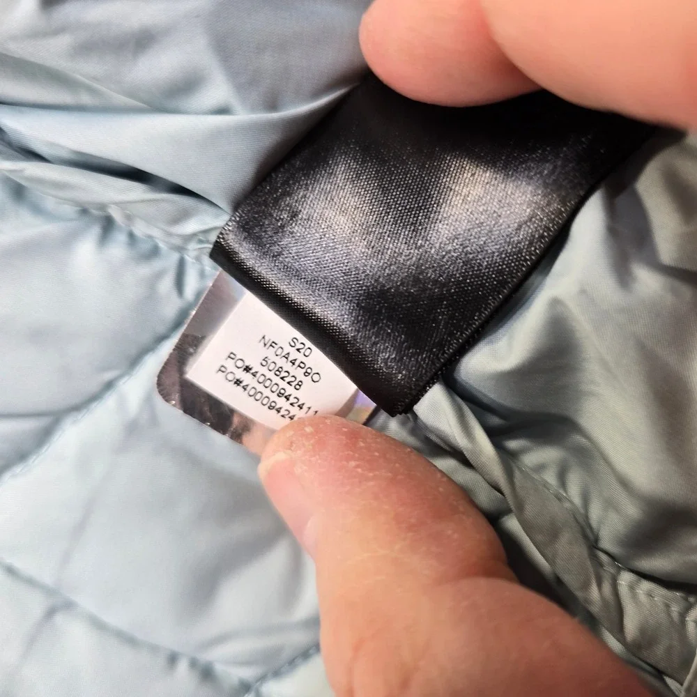 The North Face Quilted Jacket Youth Jr Large 14 16 Lt‎ Blue Insulated Primaloft